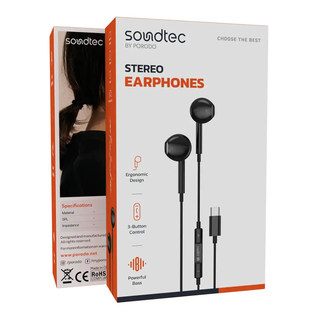 PORODO stereo earphones