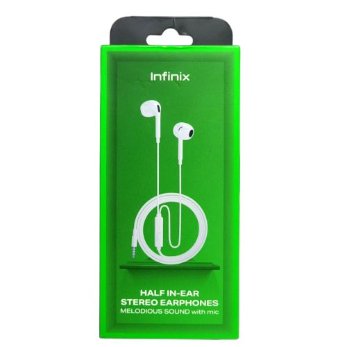 Infinix Half in ear stereo headphones with melodious sound